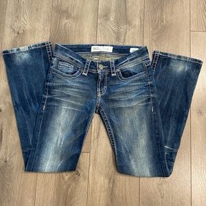 BKE Stella Boot Cut Low Rise Stretch Denim Blue Jeans Size 28